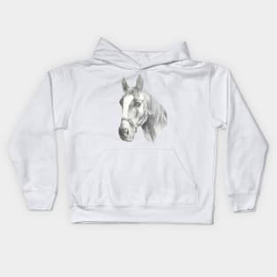 Stunning, realistic drawing of a horse Kids Hoodie